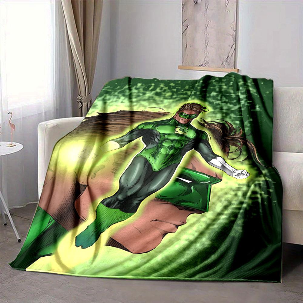 1pc Green Lantern Ring Blanket Polyester Fiber, All Season Comfort for Sofa, Bed, Office, Car, Camping Ideal Home Decor & Gift, Office Comfort