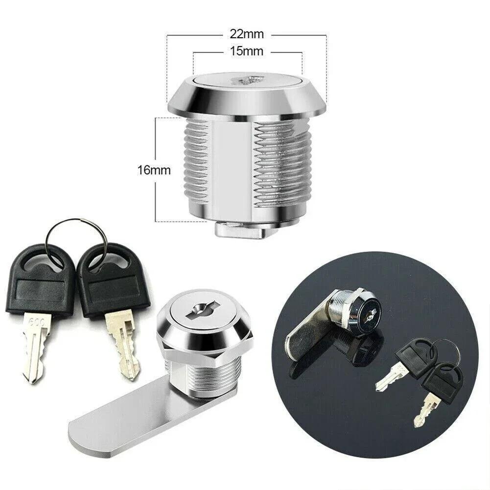 Cam Lock Drawer Cabinet Lock 16-30mm Mail Box Circular Lock Furniture Door Drawer Locker 2 Key Filing Cabinet Security Hardware
