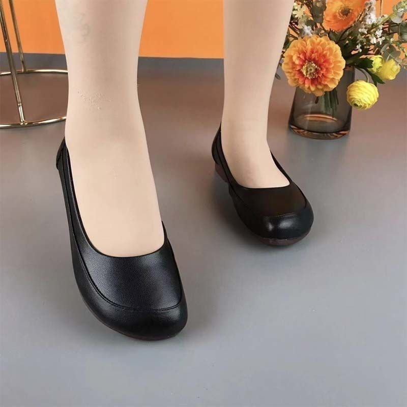 Fashion Elegant Dressy Ballet Flats Women's Plain Loafer Concise Slip On Office Nurses Work Shoes New Woman Faux Leather Green Moccasins
