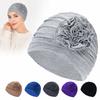 Double Layer Headscarf Hat 3D Flowers Headband Hat Simple Chemo Headwear Hat  For Women