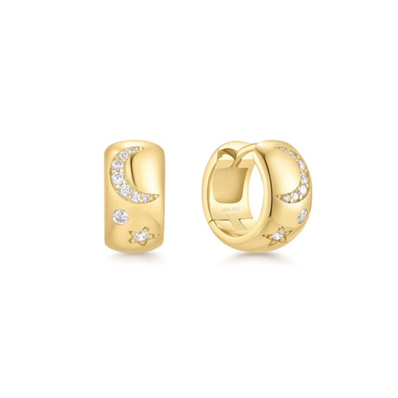 

ANIA HAIE [Released on October 17th] Gold Space Chunky Huggie Hoop Earrings 925 Silver E066-09G single type