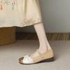 Round Head Pregnant Women Single Shoes Women's 2025 Spring and Summer New Niche Design Flat-bottomed French Ladyshoes Lightweight Grandma Shoes