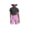 adidas Originals Logo Print Short Sleeve Crop T-Shirt Women Tops Black IW5476