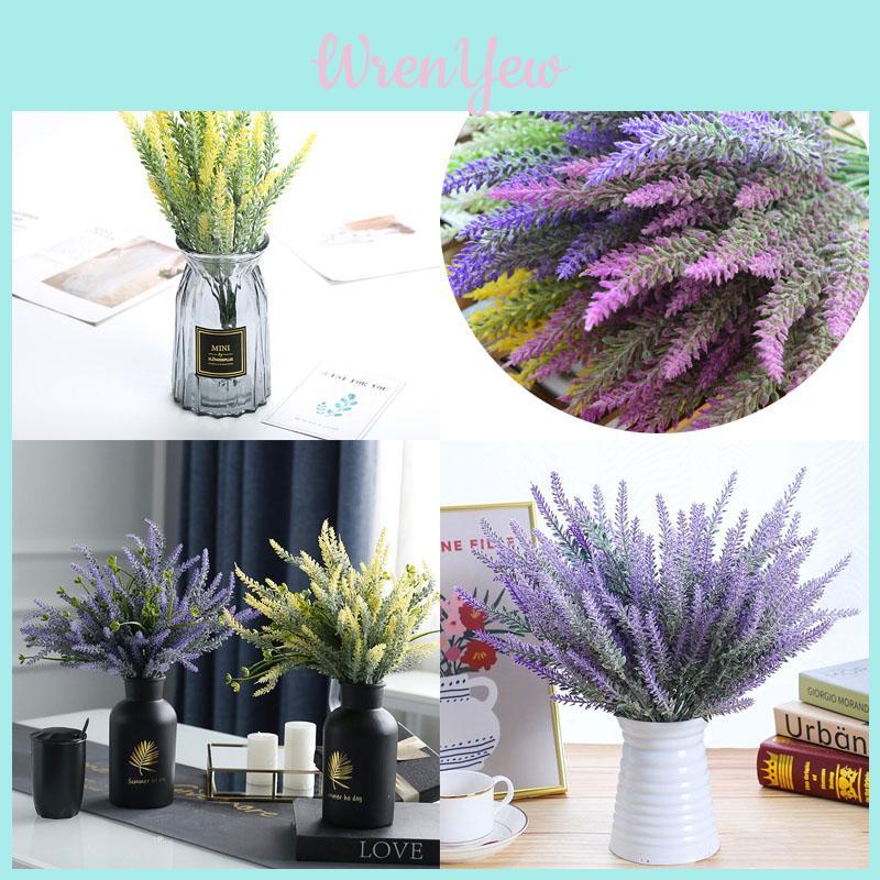 Stunning Lavender Plastic Bouquet With Realistic Appearance For Home Decor