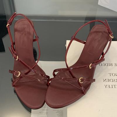Summer Fashion Gladiator Narrow Band  Open Toe Women Sandals Thin Low Heel Party Shoes Zapatos De Mujer