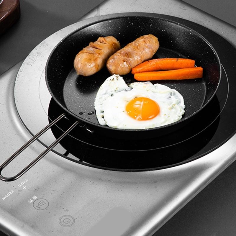 3Pcs Folding Nonstick Frying Pans Portable Outdoor Cookware Light Weight Quick Heating Skillets Cooking Accessory