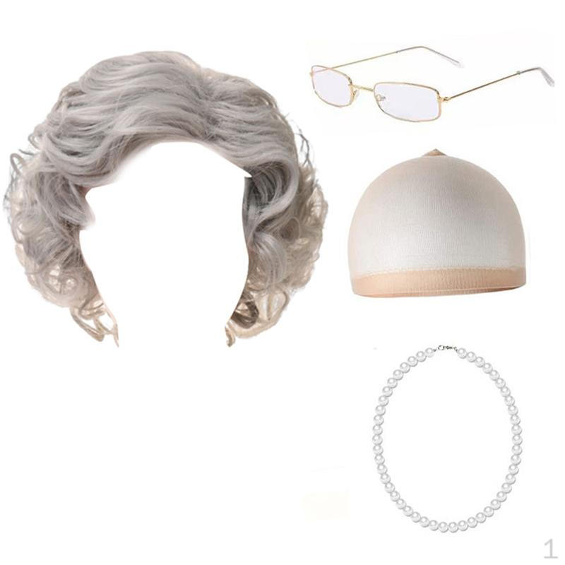 Grandma Halloween with Glasses, Fun And Comfortable Decoration, Old Grandmother Costume, for Shows,