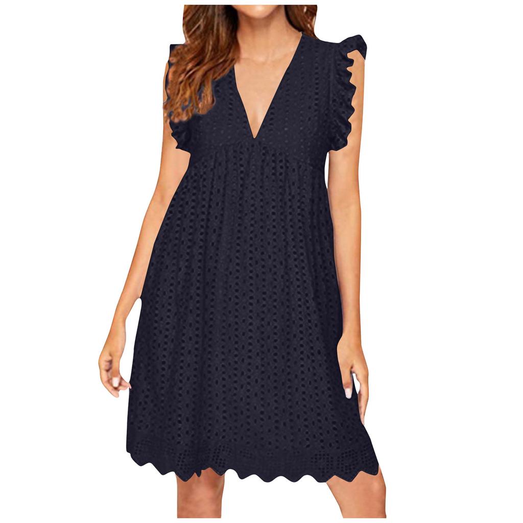 Women's Dress Summer Dress Short Built-in White Medium Length Dress Beach Casual Dress With Pockets