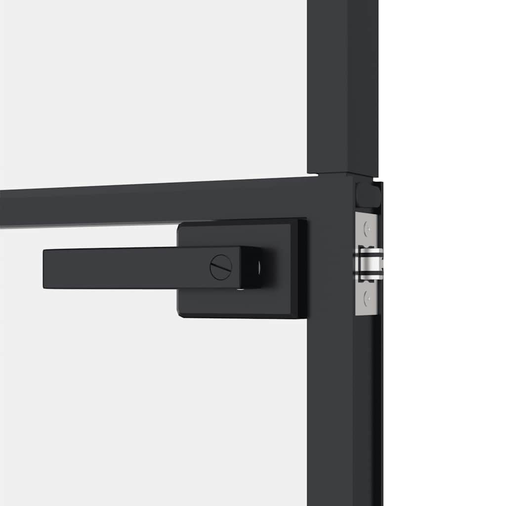Vidaxl Interior Door, Black, 93X201.5 Cm, Glass and Aluminum
