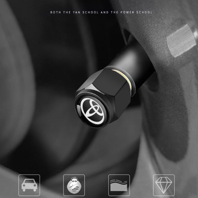 Car keychian Metal Wheel Tire Valve Caps For Toyota Corolla Stem Covers Prius Camry Prado Alphard Vellfire Crown Accessories