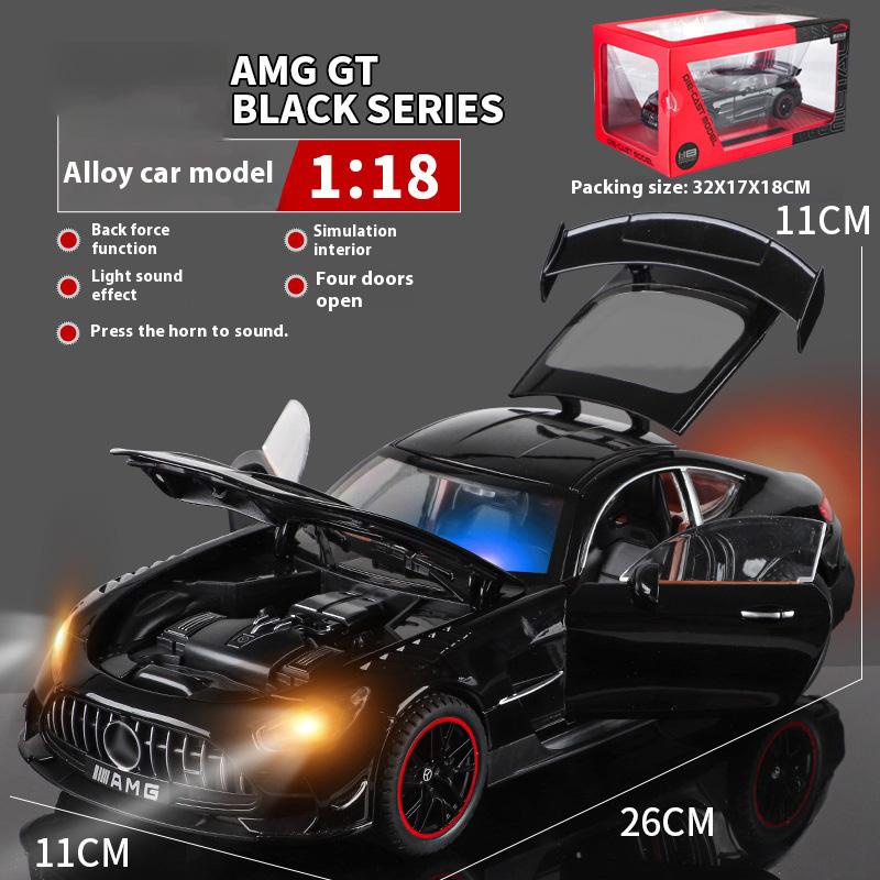 1/18 BENZ AMG cool sports car alloy model, cool sound and light, simulated interior, restore details, exquisite desktop ornaments