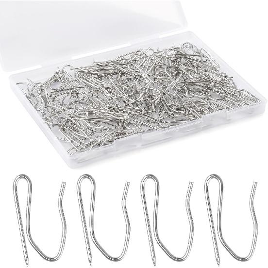 140 PCS Metal Curtain Hooks for Drapes, 1.2 in Rustproof Drapery P for Pinch Pleat Curtain, S-Shaped Pin-On Hook for Window, Door, Shower, RV Curta
