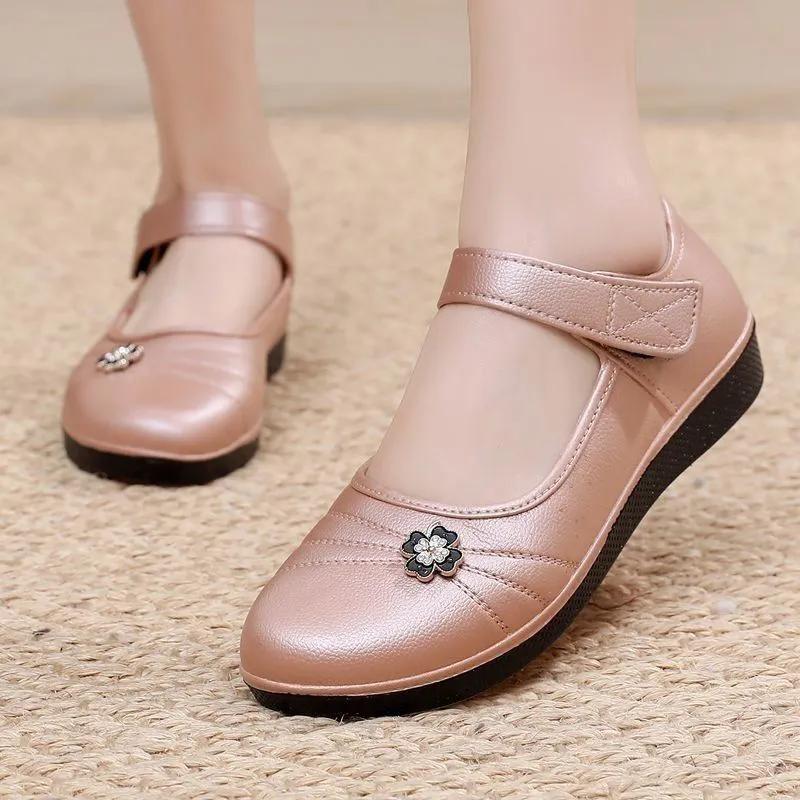 

WTEMPO женские однотонные повседневные рабочие туфли большого размера, водонепроницаемые, нескользящие, мягкие, на низком толстом каблуке 40 хаки