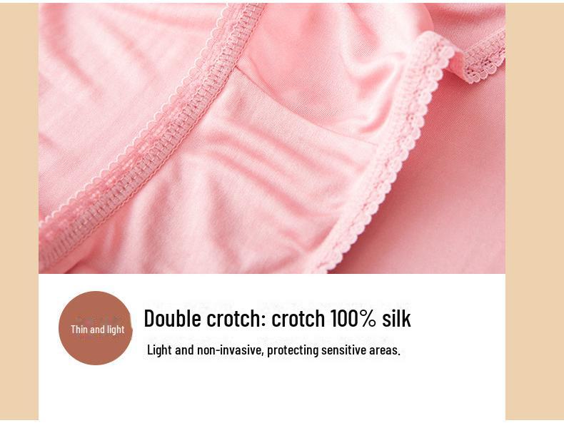 Roupa Íntima de Seda de Amora Feminina de Alta Qualidade Tangge: Calcinhas/Cuecas Sexy de Cintura Baixa