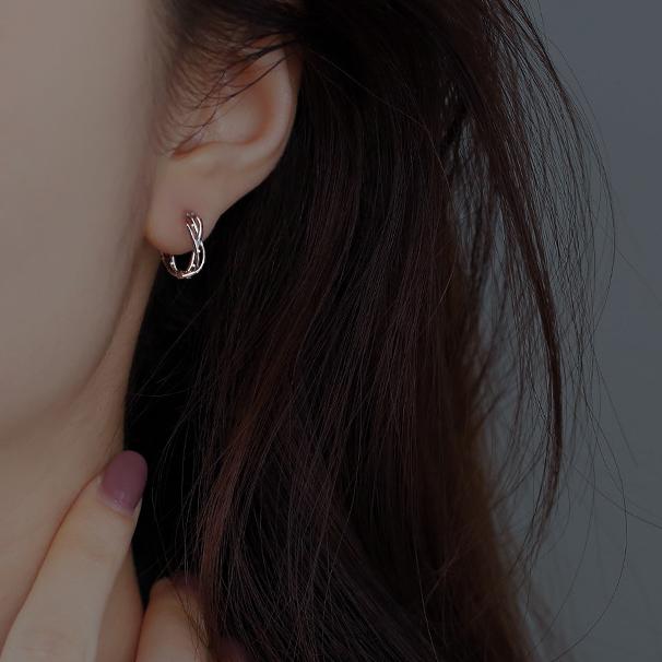 PONYKISS Sterling Silber Disteln und Dornen Kreuz Runde Creolen für Damen Party Minimalistisch Trendig Feine