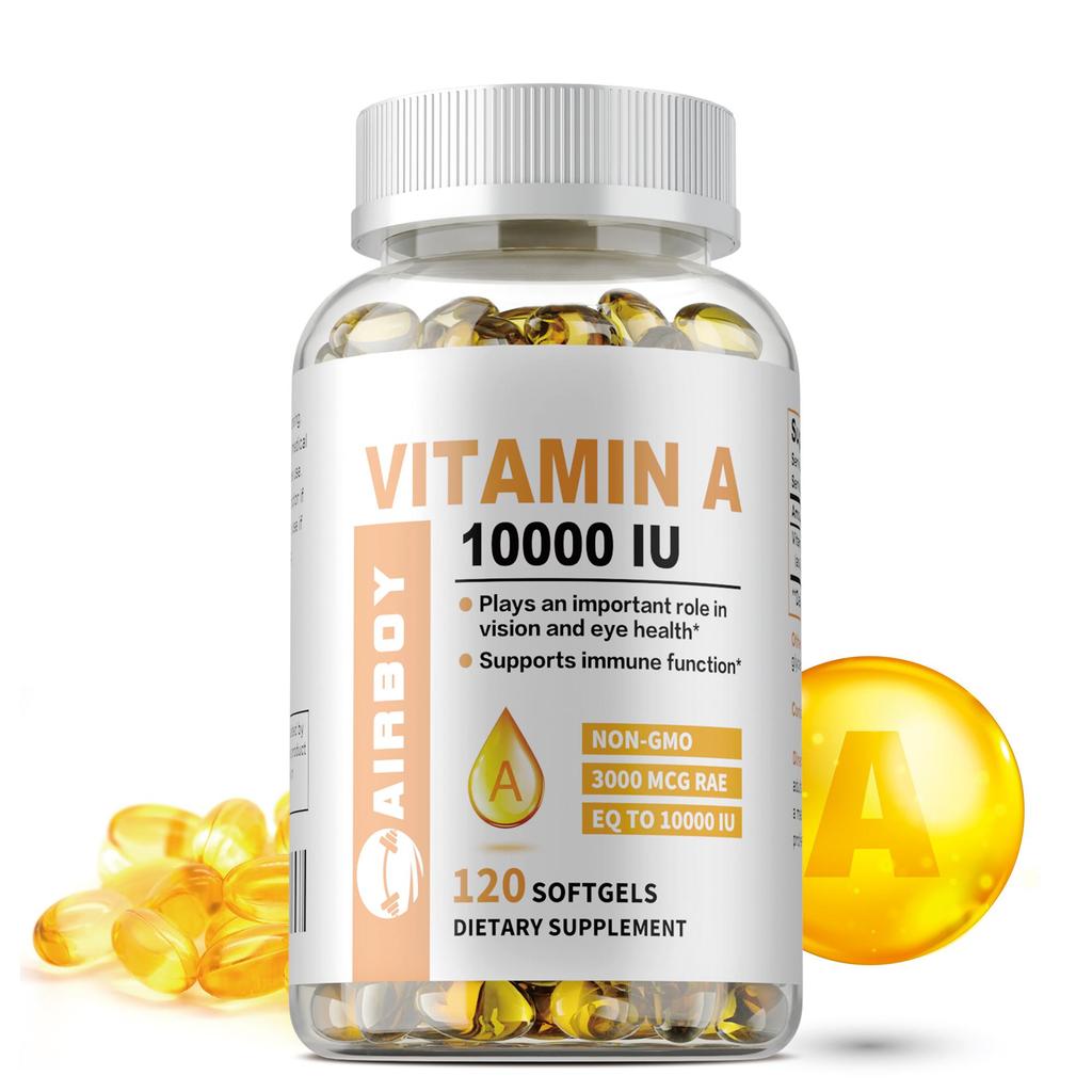 Vitamin A 10,000 IU - Eye Health, Immune Support, Non-GMO, Gluten Free
