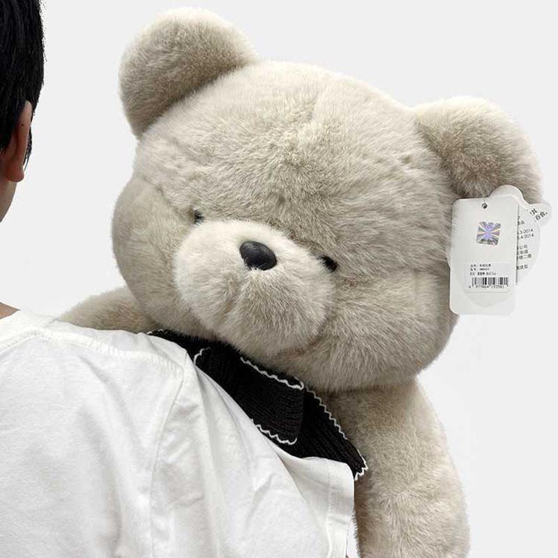 Cute Large Teddy Bear Plush Toy Soft Fluffy Stuffed Animal With Bowknot Big Hugging Pillow For Kids Valentine Birthday Gift