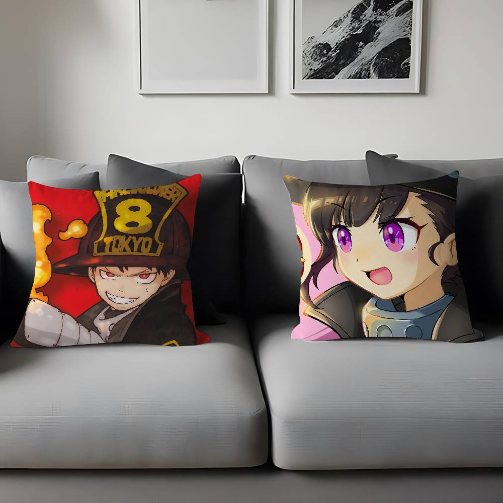 F-Fire F-Force Cartoon Animation Personalized Pillow Cover Kids Bedroom Wild Party Decor Pillowcase Kid Birthday Shower Gift