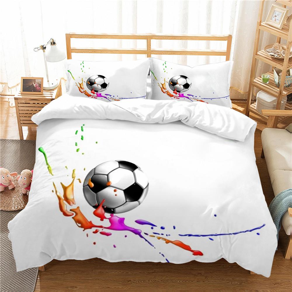 3D Bedding Set Comforter Duvet Cover Charming Football Printing Bed Quilt Cover Pillowcase Microfiber Home Textiles