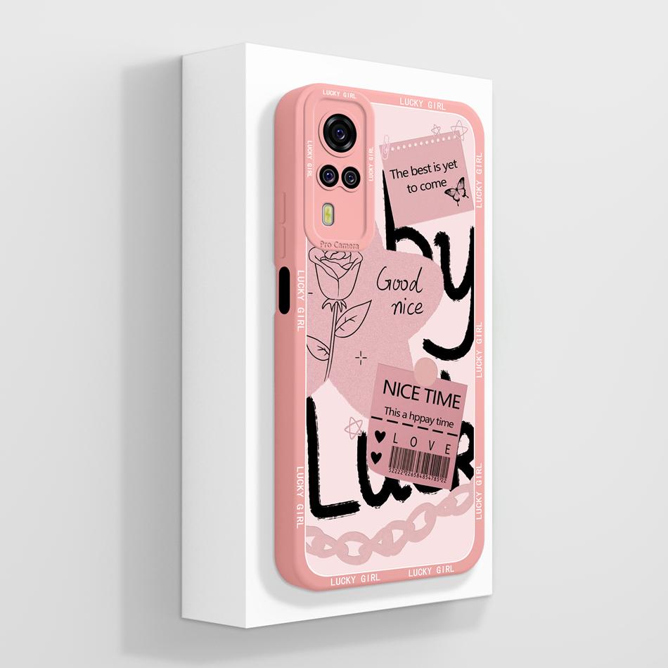 Per Vivo Y51 Y51A Y53S Y31 Y33 Custodia Squisita Cover Posteriore per Telefono Per Vivo Y 51(2020) Y 31 (2021) Cover Morbida in Silicone Liquido