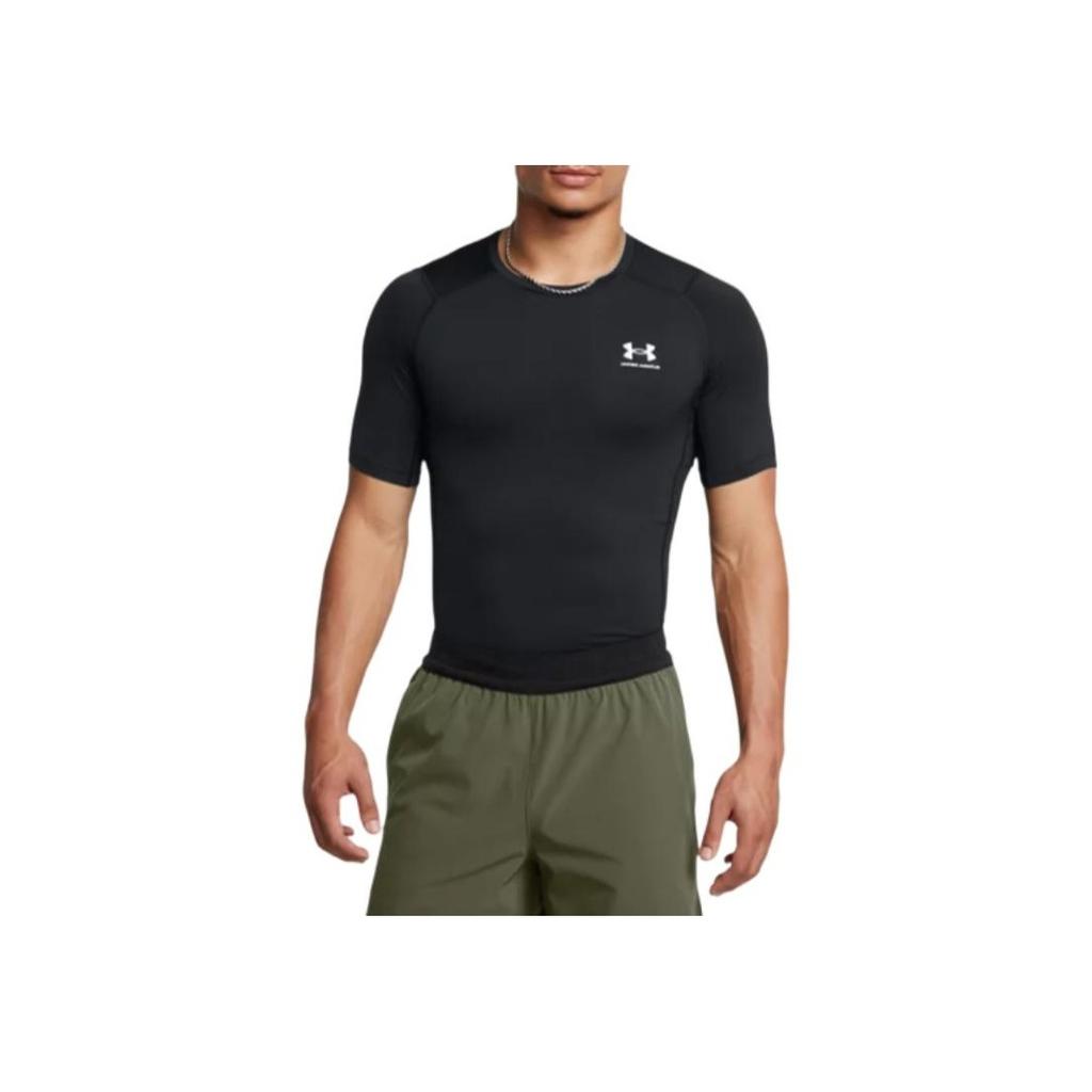 Under Armour HeatGear Crew Neck Solid Moisture Wicking Quick Dry Short Sleeve T-Shirt Men Tops Black 1361518-002