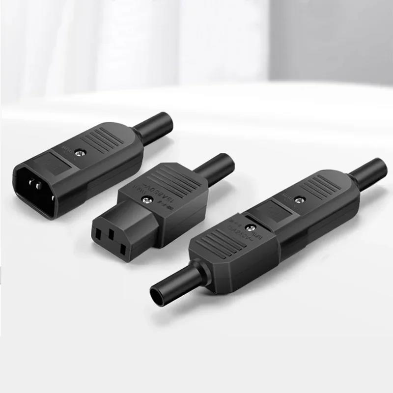 AC Power Socket Rocker Switch Inlet Power Plug C13 C14 Socket 3Pin AC Electrical Connector with 250V 10A Fuse and Red Lamp