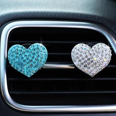 2 Stück/Set Herzförmiger Auto-Luftaustritts-Parfümclip Auto-Klimaanlagen-Luftaustritts-Parfüm-Dekorationsclip Auto Auto AC