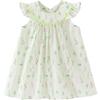 Minibala Girls' Summer Floral Cotton Flutter Sleeve Dress