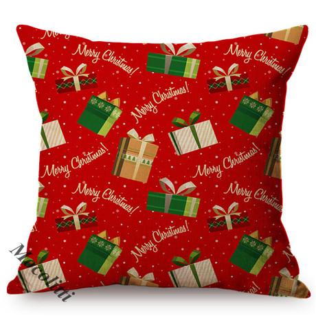 Colorful Cartoon Christmas Pattern Print New Year Sofa Decoration Throw Pillow Case Cotton Linen Xmas Gift Cushion Cover Cojines