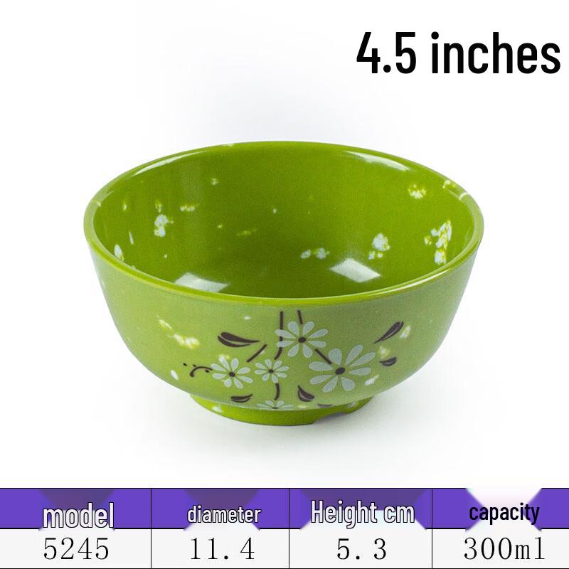 Meichu 4.5-inch Melamine Rice Bowls (10-pack)