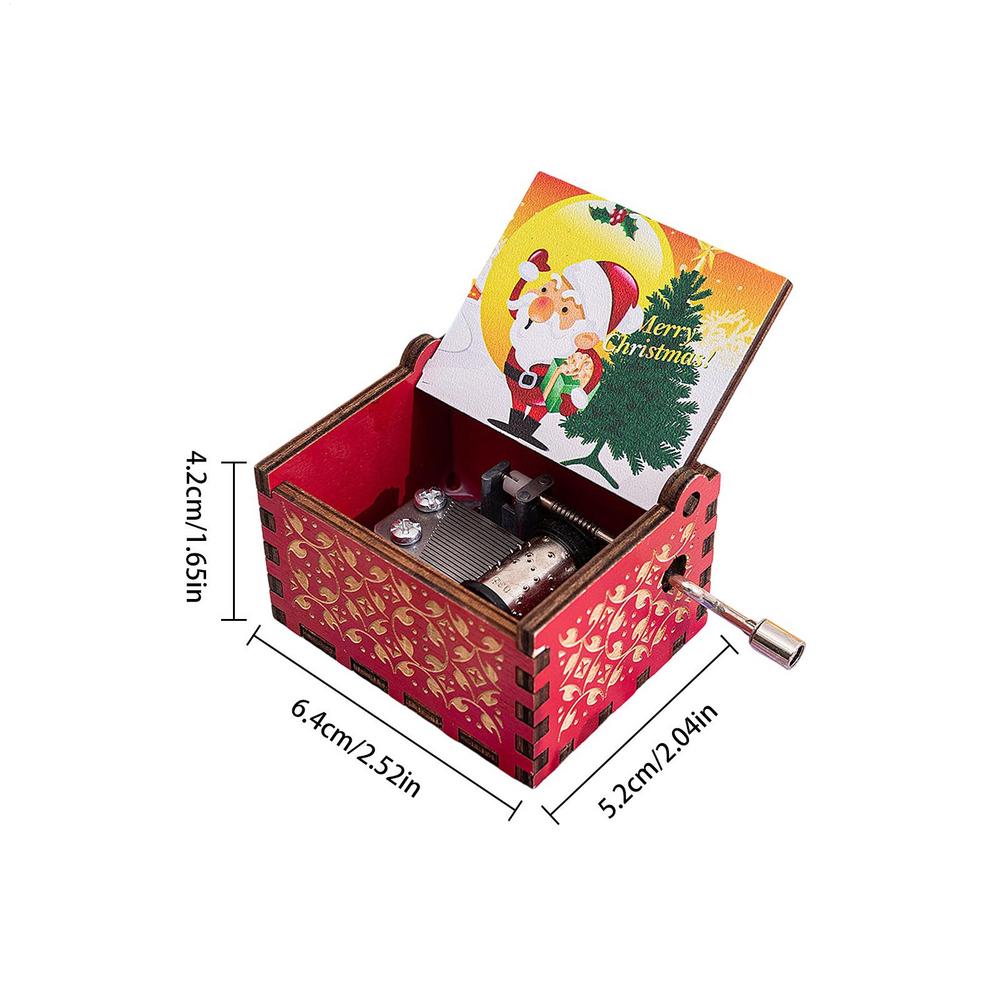 Hot Wooden Hand Crank Music Box Fantastic Christmas Music Box Wooden Carved Music Boxes Christmas Birthday Gift Home Decor