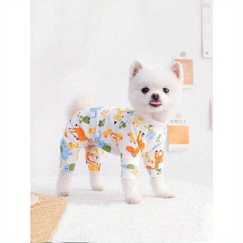 

1 шт. Милая одежда для питомцев с принтом жирафа мягкая и удобная для кошек и собак малых и средних размеров, делая питомцев более модными M разноцветный