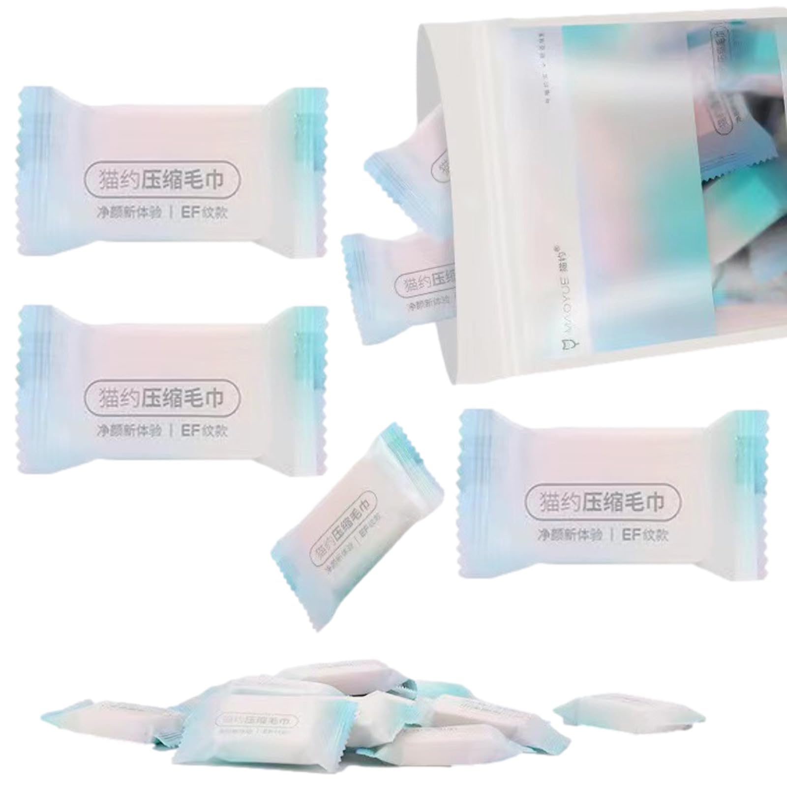 

Rubonarie Compressed Face Towels, 22 count, 40x25cm, Disposable, for Disaster Preparedness and Travel (White)