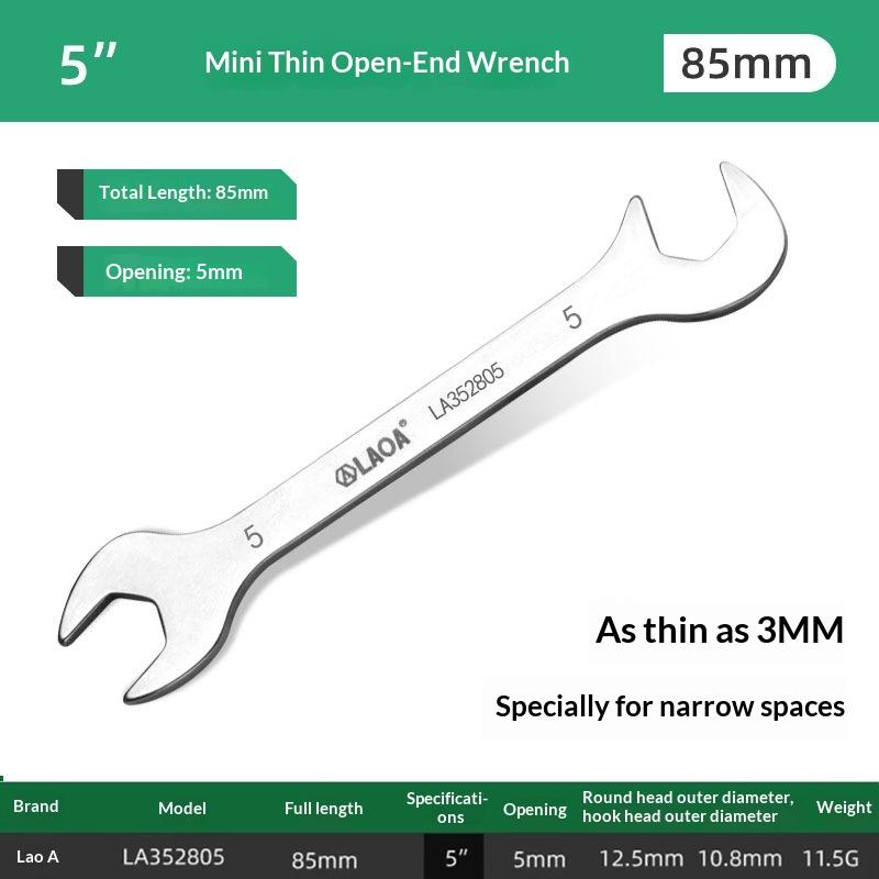 Mini Thin Double Open-End Wrench Stainless Steel Dual-Purpose Wrench 5 To 11 Mm Available Mini Dual-Purpose Wrench Set