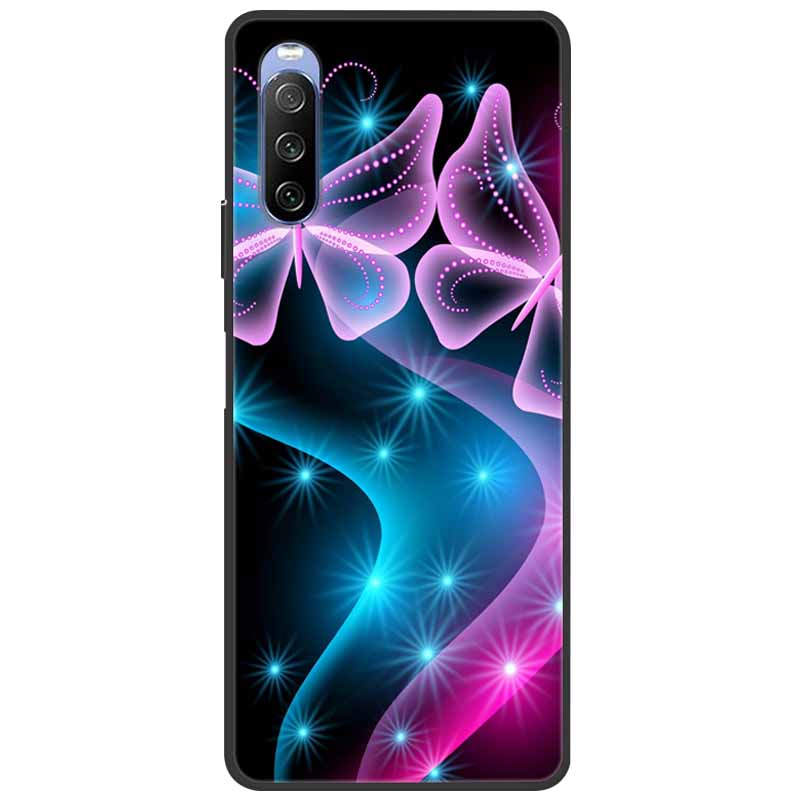 Soft Cover For Sony Xperia 10 III /5 III /1III Case Silicone Painted Marble Cat Funda Cover for Sony Xperia 1 II /10 II /5 Coque