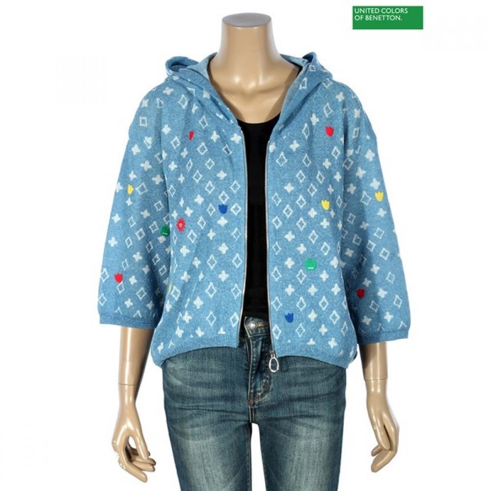 

[Benetton] Кардиган с капюшоном Benetton Pattern Bakcb3531 LB_light blue/OS