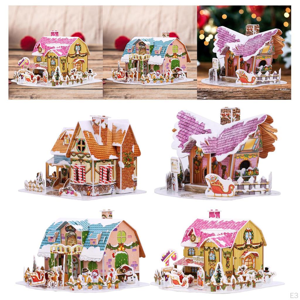 Christmas DIY Puzzle Children 3D Building Model Dollhouse for Teens Adults