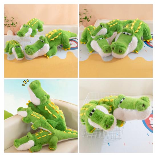 Large Crocodile Hugging Pillow Green Giant Stuffed Animal Doll Toy Soft Plush Body Pillow for Kids And Adults
