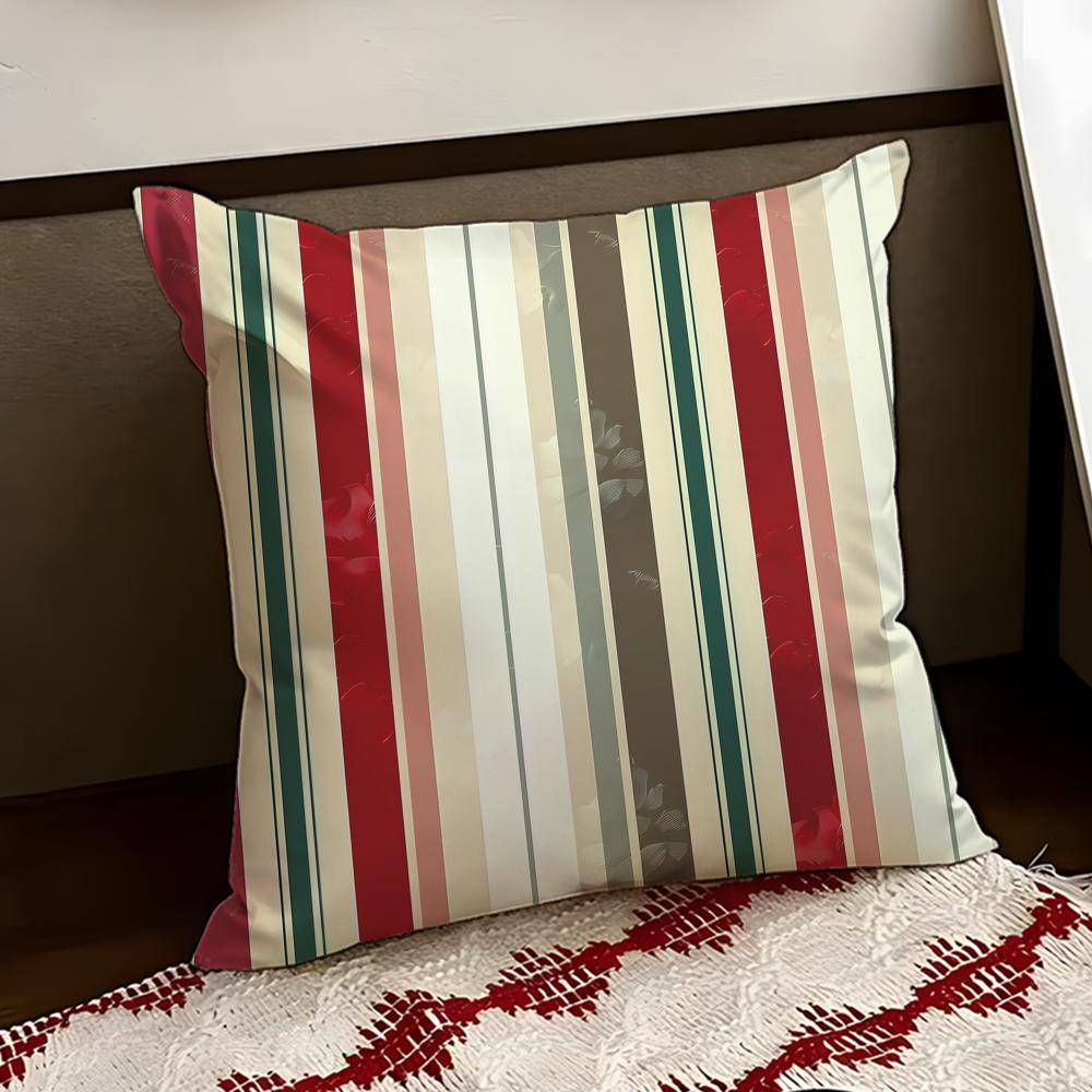 Classic Striped Cushion Cover Reversible Soft Durable Pillow Cover Home  Car MultiScene Use for Daily Comfort