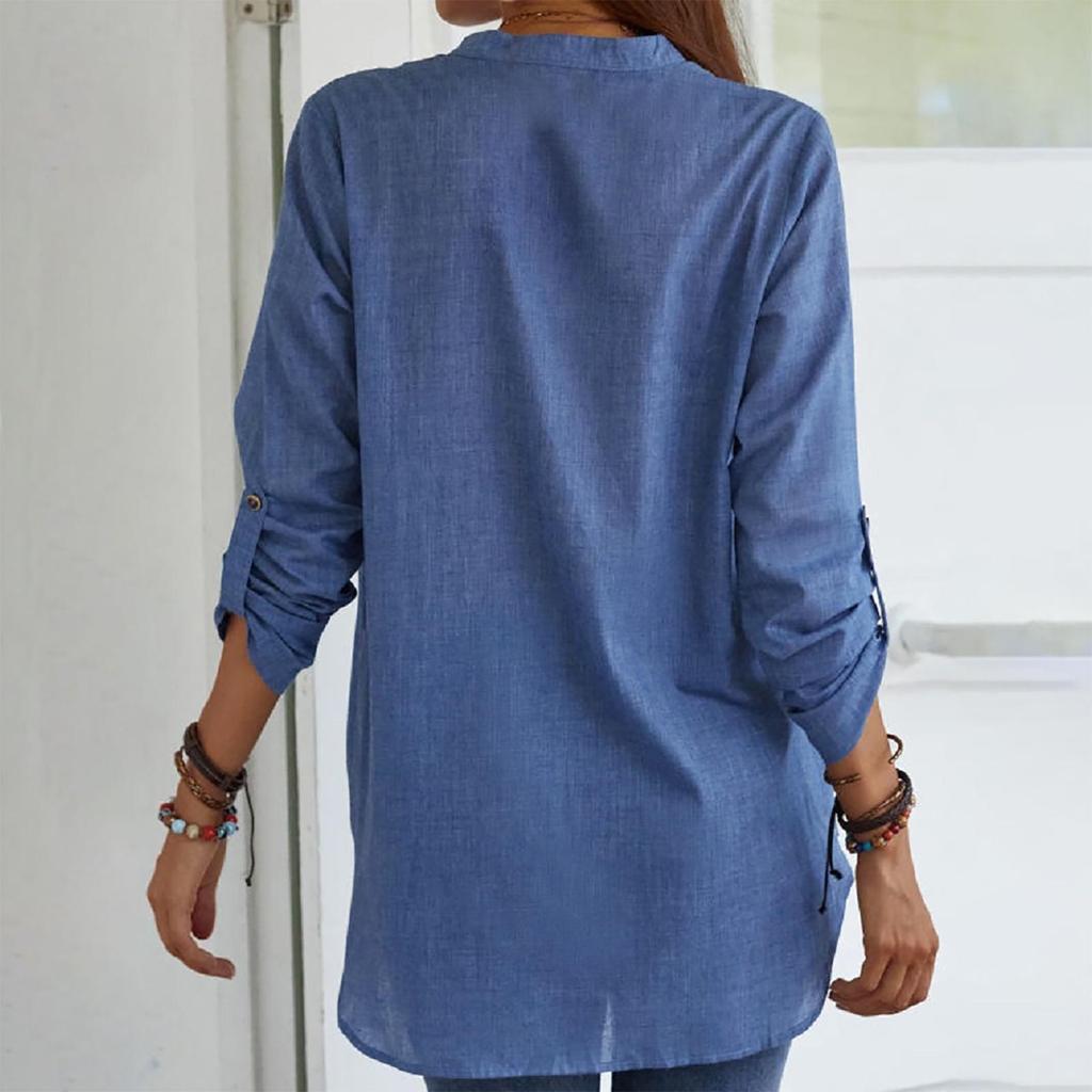 Buy Fashion Women Turndown Collar Solid 