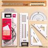 Deli 71961 Triple Success Geometry Toolkit: 4-Piece Acrylic Exam Ruler and Set Square Set