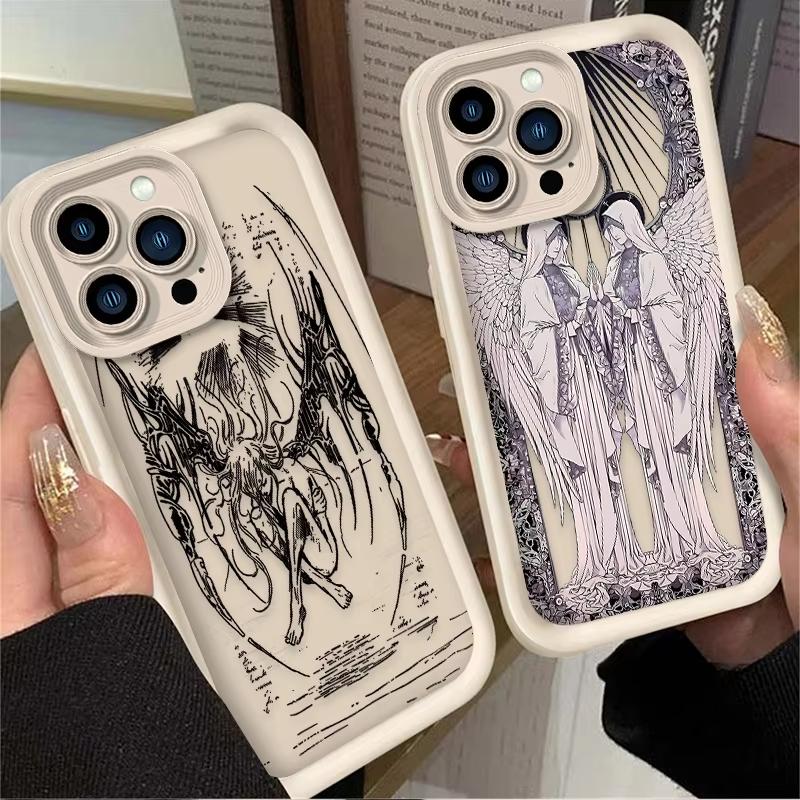 Retro Goddess Punk Angel Phone Case For iPhone 17 Air 16 e 15 14 13 12 11 Pro Max Plus Mini SE 2020 2022 Funda Coque