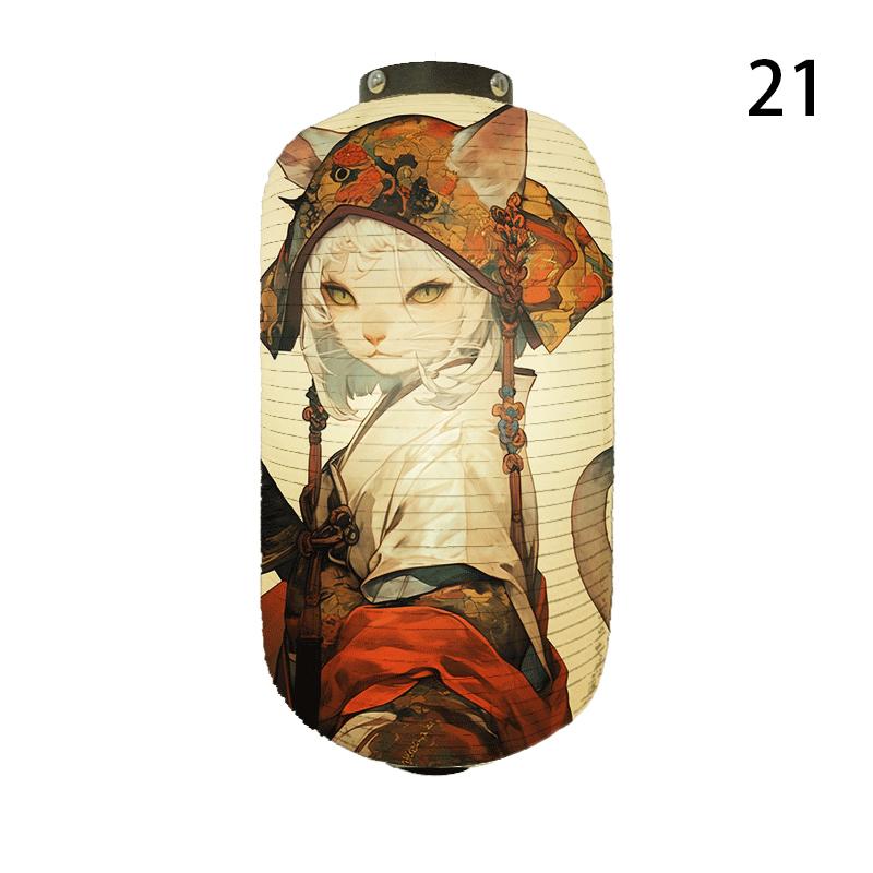 NEW Japanese Chochin Hanging Lantern Ukiyo-e Style Samurai Cat Anime Cartoon Lantern Sushi Restaurant Decor Festival Party Decor