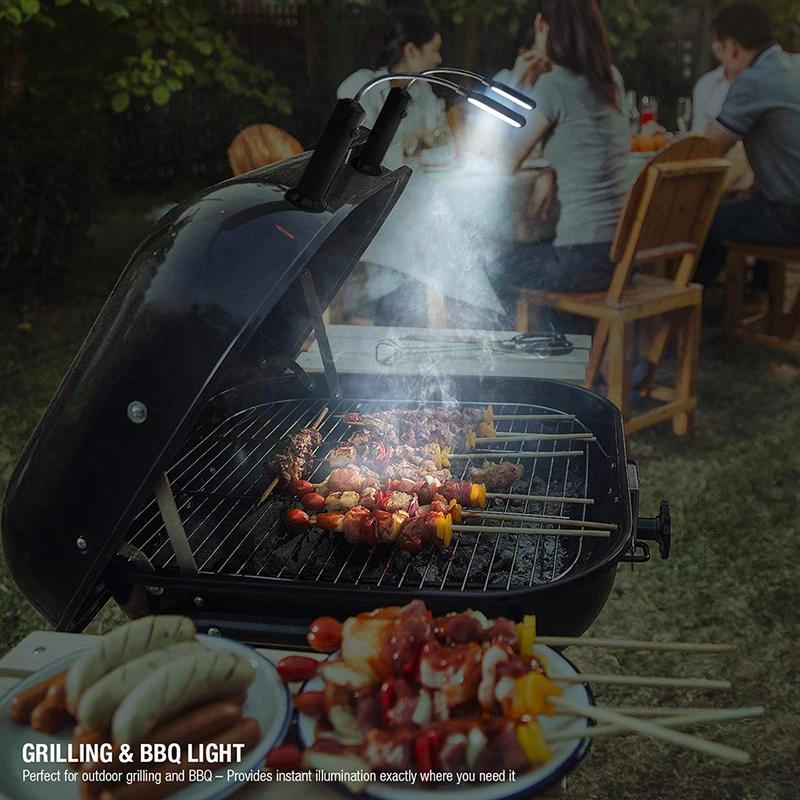 1Pcs BBQ Lamp Portable Magnetic 360 Degree Adjustable LED Lamp For Barbecue Outdoor Camping Lighting Accessories