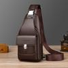 Large Capacity Men's Crossbody Bag  PU Leather Sling Pouch, Chest Bag,for Phone, Wallet & Keys, Outdoor & Daily Commute