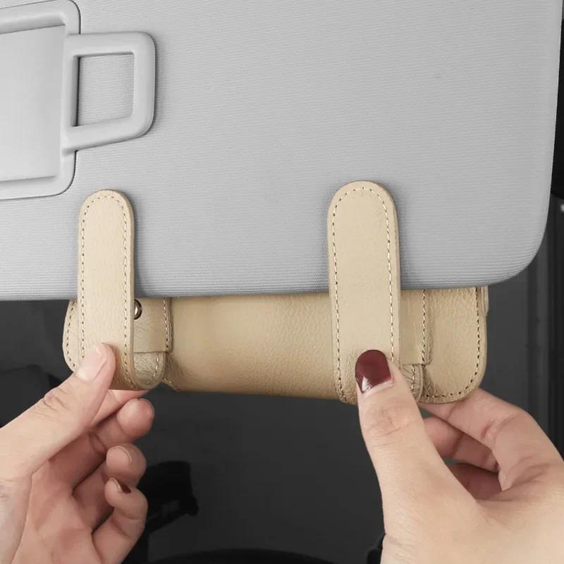 NEU Aufbewahrung Auto Brillenetui Auto Sonnenblende Brillenhalter Sonnenbrillenclip Karten-Ticket-Halter Multifunktion