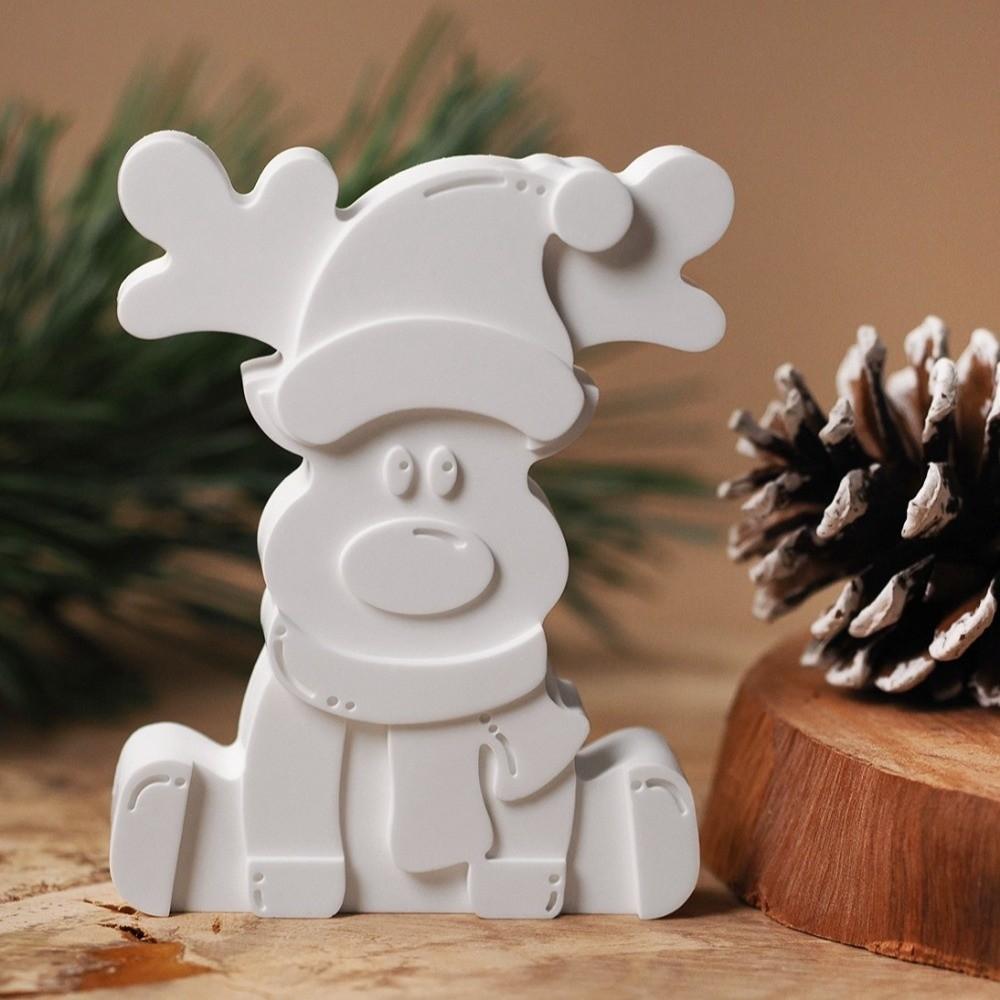 New 3D Reindeer Silicone Mold Sitting Position Handmade Craft Christmas Ornament Mold Cute DIY Craft Mold Holiday Party