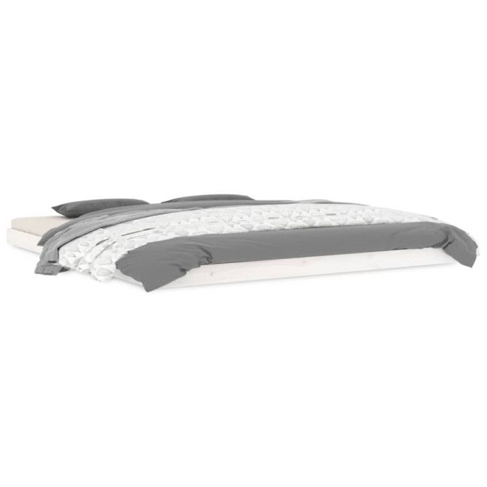 823430 vidaXL Bed Frames White 180x200 Cm Solid Pine Wood Super King