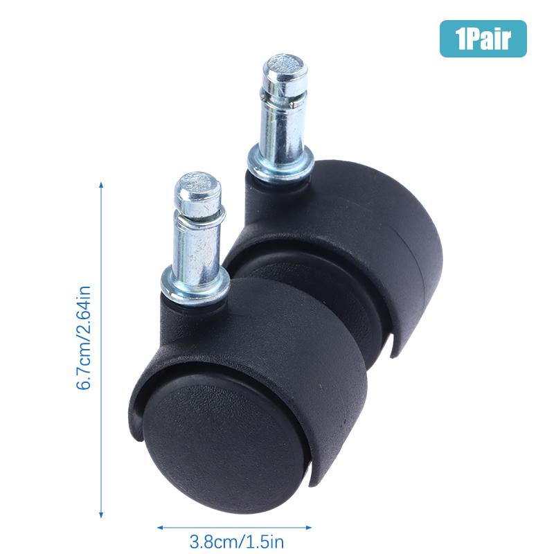 

1 пара 1,5-дюймовых универсальных колес, поворотных роликов, мебельных роликов для офисного кресла с тормозом