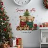 Christmas Cartoon Bear Christmas Tree Stickers, Christmas Room Decoration Wall Stickers